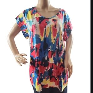 Auselily Colorful Abstract Women's Top New Size Xl